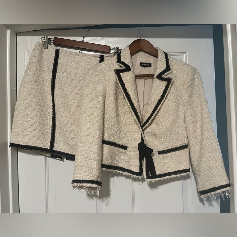 bebe Cream and Black Blazer